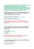 AQA A LEVEL BIOLOGY PAPER 2 &ndash; QUESTIONS AND &NewLine;ANSWERS &vert; VERIFIED AND WELL DETAILED &NewLine;ANSWERS PLUS RATIONALES &vert; GUARANTEED PASS &vert; &NewLine;LATEST EXAM UPDATE &vert; EXAM PREP &vert; STUDY GUIDE &NewLine;&vert; PRACTICE TEST&vert; DOWNLOAD INSTANT PDF 