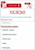 NUR 265 &ndash; EXAM 4 &vert; Questions and Answers &vert; 2026 Update &vert; 100&percnt; Correct &ndash; Galen&period;&NewLine;