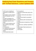 medsurg-hesi Exam Questions and Answers&NewLine;with Verified Solutions &vert; Latest Updated 2026
