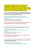 TIPS CERTIFICATION EXAM &ndash; QUESTIONS AND &NewLine;ANSWERS &vert; VERIFIED AND WELL DETAILED &NewLine;ANSWERS PLUS RATIONALES &vert; GUARANTEED PASS &vert; &NewLine;LATEST EXAM UPDATE &vert; EXAM PREP &vert; STUDY GUIDE &NewLine;&vert; PRACTICE TEST&vert; DOWNLOAD INSTANT PDF 