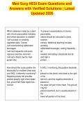 Med Surg HESI Exam Questions and&NewLine;Answers with Verified Solutions &vert; Latest&NewLine;Updated 2026&NewLine;