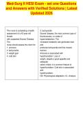 Med-Surg II HESI Exam - set one Questions&NewLine;and Answers with Verified Solutions &vert; Latest&NewLine;Updated 2026&NewLine;