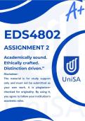 EDS4802  ASSIGNMENT 2 &ast;COMPLETE ANSWERS&ast; DUE DATE &lpar;9 JULY 2026&rpar; &lpar;BEST ANSWERS FOR THIS ASSIGNMENT&rpar;