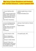 ed surg 2 Exam Questions and Answers&NewLine;with Verified Solutions &vert; Latest Updated 2026&NewLine;