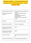 medsurg midterm 1 Exam Questions and&NewLine;Answers with Verified Solutions &vert; Latest&NewLine;Updated 2026