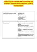 Med Surg I Midterm Exam Questions and&NewLine;Answers with Verified Solutions &vert; Latest&NewLine;Updated 2026&NewLine;