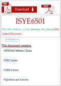 ISYE 6501 Midterm 1 Exam Questions and Answers&vert;2026 Update&vert;100&percnt; Correct&NewLine;