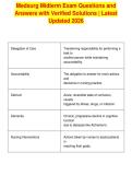 Medsurg Midterm Exam Questions and&NewLine;Answers with Verified Solutions &vert; Latest&NewLine;Updated 2026
