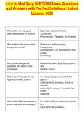 Intro to Med Surg MIDTERM Exam Questions&NewLine;and Answers with Verified Solutions &vert; Latest&NewLine;Updated 2026