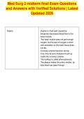 Med Surg 2 midterm final Exam Questions&NewLine;and Answers with Verified Solutions &vert; Latest&NewLine;Updated 2026