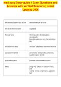med surg Study guide 1 Exam Questions and&NewLine;Answers with Verified Solutions &vert; Latest&NewLine;Updated 2026