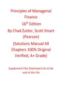 Test Bank and Solution Manual For Principles of Managerial Finance 16th Edition By Chad Zutter&comma; Scott Smart 