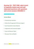 Nursing 115 - TEST ONE Latest recent & frequently tested exam and well elaborated questions with questions and correct answers GRADED A&plus;&period;