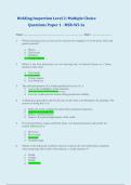 Welding Inspection Level 2&colon; Multiple Choice Questions Paper 1 &lpar;MSR-WI-1a&rpar;