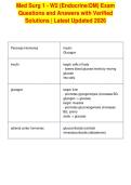 Med Surg 1 - W2 &lpar;Endocrine&sol;DM&rpar; Exam&NewLine;Questions and Answers with Verified&NewLine;Solutions &vert; Latest Updated 2026
