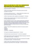 TEXAS LIFE AND HEALTH LATEST 2026 COMPREHENSIVE EXAM QUESTIONS AND ANSWERS GRADED A&period;pdf&NewLine;&NewLine;
