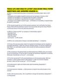 TEXAS LIFE AND HEALTH LATEST 2026 EXAM FINAL PAPER QUESTIONS AND ANSWERS GRADED A&period;pdf