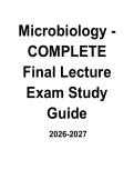 Microbiology - COMPLETE Final Lecture Exam Study Guide &vert; Questions & Verified Answers &vert; Comprehensive Microbiology Review PDF