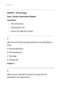 NUR2407 &ndash; Pharmacology Exam 1 Practice Examination &lpar;Original&rpar; Questions and Answers with Complete Solutions UPDATED&excl;&excl;&excl;&period;&NewLine;