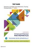 Test bank for the Elementary and Middle School Mathematics&colon; Teaching Developmentally by Van de Walle&comma; 11th Edition&period; All chapters are included&period;