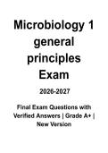 Microbiology 1 General Principles Exam &vert; Questions & Verified Answers &vert; Comprehensive Study Guide &vert; Introductory Microbiology Exam Review PDF