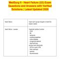 MedSurg II - Heart Failure &lpar;U3&rpar; Exam&NewLine;Questions and Answers with Verified&NewLine;Solutions &vert; Latest Updated 2026