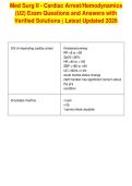 Med Surg II - Cardiac Arrest&sol;Hemodynamics&NewLine;&lpar;U2&rpar; Exam Questions and Answers with&NewLine;Verified Solutions &vert; Latest Updated 2026