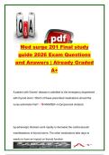 Med Surge 201 Final Study Guide 2026 &ndash; Med Surge 201 &ndash; Complete Final Exam Questions and Answers