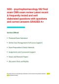NSG - psychopharmacology 552 final exam CMN exam review Latest recent & frequently tested and well elaborated questions with questions and correct answers GRADED A&plus;&period;