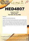 HED4807 Assignment 3 &lpar;COMPLETE ANSWERS&rpar; 2026 &lpar;578456&rpar; - DUE 30 July 2026
