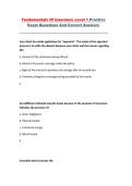 Fundamentals of Insurance Level 1 &ndash; Practice Exam Questions and Correct Answers