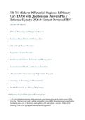 NR 511 Midterm Differential Diagnosis & Primary &NewLine;Care EXAM with Questions and Answers&sol;Plus a &NewLine;Rationale Updated 2026 A&plus;&sol;Instant Download PDF 