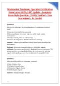 Wastewater Treatment Operator Certification &NewLine;Exam Latest 2026&sol;2027 Update &ndash; Complete &NewLine;Exam-Style Questions &vert; 100&percnt; Verified &ndash; Pass &NewLine;Guaranteed &ndash; A&plus; Graded