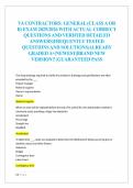 VA CONTRACTORS&colon; GENERAL &lpar;CLASS A OR B&rpar; EXAM 2025&sol;2026 WITH ACTUAL CORRECT QUESTIONS AND VERIFIED DETAILED ANSWERS