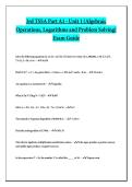 3rd TSSA Part A1 - Unit 1 &lpar;Algebraic Operations&comma; Logarithms and Problem Solving&rpar; Exam Guide