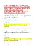 COMPTIA SECURITY&plus; &ndash; QUESTIONS AND &NewLine;ANSWERS &vert; VERIFIED AND WELL DETAILED &NewLine;ANSWERS PLUS RATIONALES &vert; EXAM PREP &vert; &NewLine;STUDY GUIDE &vert; PRACTICE TEST &vert; &NewLine;CERTIFICATION PREPARATION &vert; LATEST &NewLine;UPDATE &vert; DOWNLOAD INSTANT PDF 
