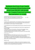 Washington Real Estate Exam Complete Practice Assessment Official Practice Exam Actual Exam 2026&sol;2027 with Detailed Rationales &vert; Complete Exam-Style Questions &vert; Pass Guaranteed &ndash; A&plus; Graded&NewLine;&NewLine;