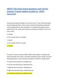 NR547 CEA Exam Actual Questions and Correct Answers &lpar;Latest Update 2026&sol;27&rpar; Graded A&plus; 100&percnt; Guarantee