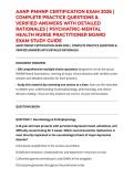 AANP PMHNP CERTIFICATION EXAM 2026 &vert; COMPLETE PRACTICE QUESTIONS & VERIFIED ANSWERS WITH DETAILED RATIONALES &vert; PSYCHIATRIC-MENTAL HEALTH NURSE PRACTITIONER BOARD EXAM STUDY GUIDE