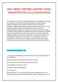 NEW JERSEY CERTIFIED ASSISTED LIVING &NewLine;ADMINISTRATOR &lpar;CALA&rpar; EXAMINATION
