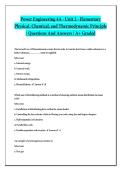 Power Engineering 4A - Unit 2 - Elementary Physical&comma; Chemical&comma; and Thermodynamic Principle &sol; Questions And Answers &sol; A&plus; Graded