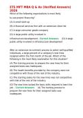ETS MFT MBA Q & As &lpar;Verified Answers&rpar; 2026