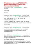 NY Adjusters License 17-63 NY LTC Regulations Exam Questions and Answers &lpar;Latest 2026