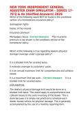 NEW YORK INDEPENDENT GENERAL ADJUSTER EXAM SIMULATOR - SERIES 17-70 Q & As &lpar;Verified