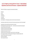 Law of Agency Study Guide for Exam 1 with Verified Questions and Correct Answers &ndash; Updated 2026&sol;2027 &vert; Complete Real Estate Licensing Exam Study Guide