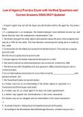 Law of Agency Practice Exam with Verified Questions and Correct Answers 2026&sol;2027 Updated &vert; Complete Real Estate Licensing Exam Study Guide