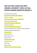 NSG 320 FINAL EXAM 2026 WEST &NewLine;VIRGINIA UNIVERSITY &lpar;WVU&rpar; ACTUAL &NewLine;SPRING SUMMER SEMESTER GRADED A 
