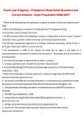 Exam&colon; Law of Agency &ndash; Champions Study Guide Questions and Correct Answers &ndash; Exam Preparation 2026&sol;2027 &vert; Complete Real Estate Licensing Study Guide