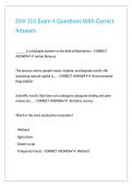 ENV 101 Exam 4 Questions With Correct Answers&period;