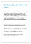 ENV 101 Exam 2 Questions With Correct Answers